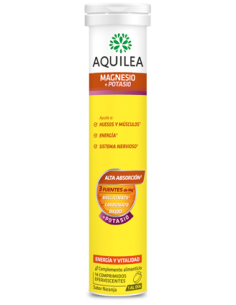 AQUILEA MAGNESIO + POTASIO Complemento alimenticio sabor naranja 14 comprimidos efervescentes