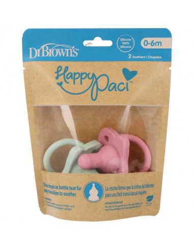 Comprar Chupete Todo Silicona +0m Rosa Happy Paci del Dr Brown´s