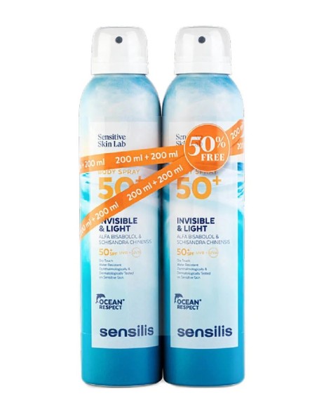SENSILIS Fotoprotector Body Spray SPF 50 Dry Touch 200ml + 200ml DUPLO