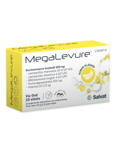 MEGALEVURE PLÁTANO 10 sticks bucodispersables