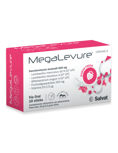 MEGALEVURE FRESA 10 sticks bucodispersables