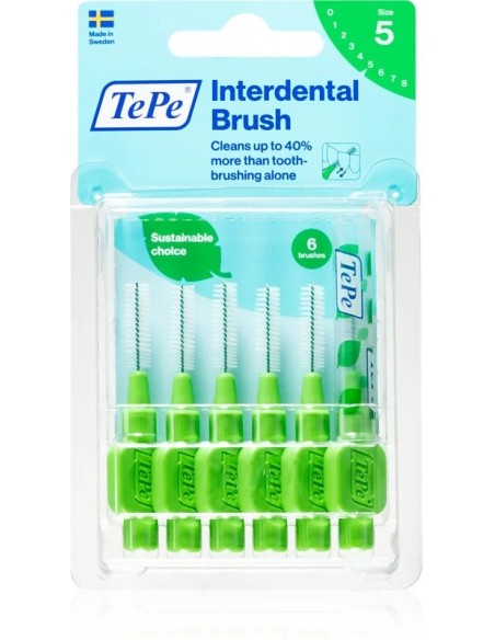 TEPE Cepillos interdentales ISO 0.8 mm color verde 6 unidades