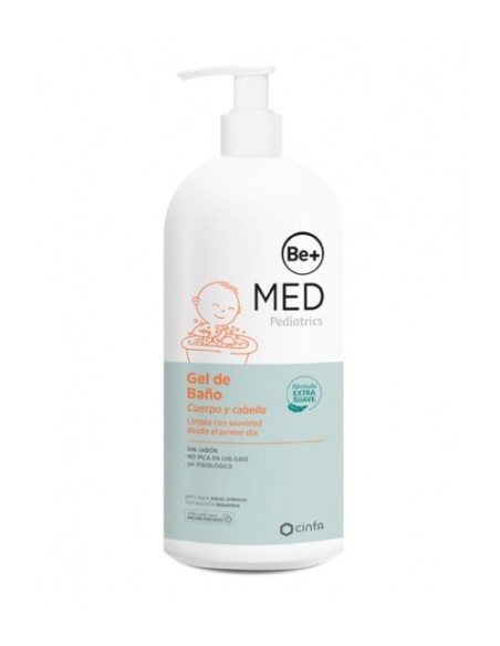 BE+ PEDIATRICS gel de baño sin jabón cuerpo y cabello cuidado diario 500 ml
