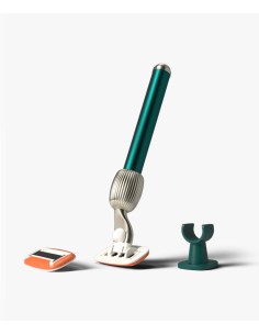 FLER The Razor Starter Set: Cuchilla Aluminio + 2 Cabezales + Soporte 2