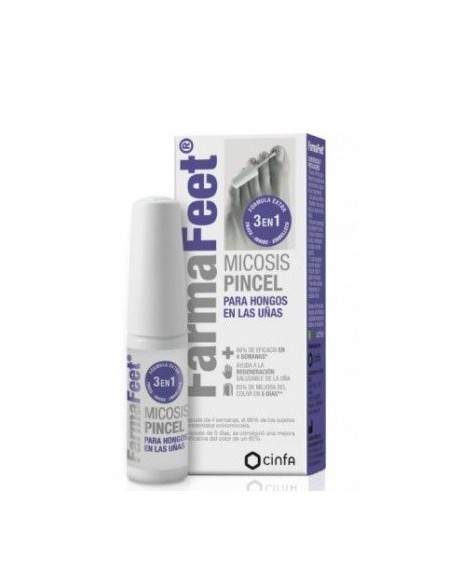 FARMAFEET Micosis Pincel 3 en 1 para hongos en las uñas 4 ml