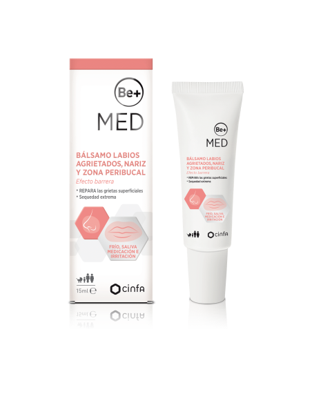 BE+ MED Bálsamo Labios Agrietados, Nariz y Zona Peribucal Efecto Barrera 15 ml