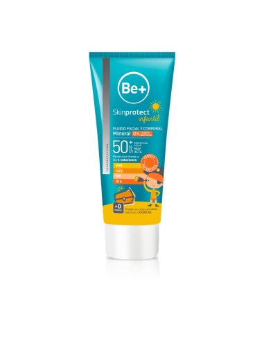 BE+ SKIN PROTECT Infantil SPF+50 Mineral Fluido Facial y Corporal 50 ml