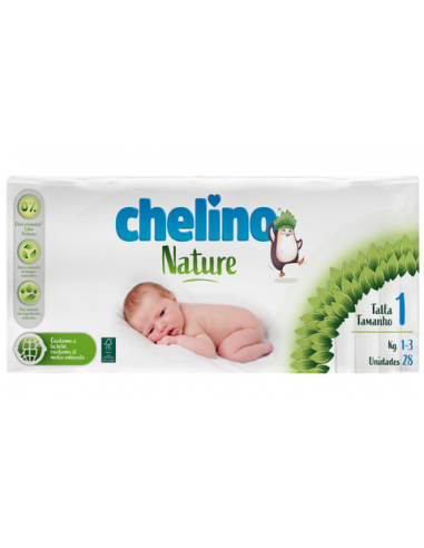 Farmacia Fuentelucha  Chelino Nature Pañales Talla 1 1-3kg 28
