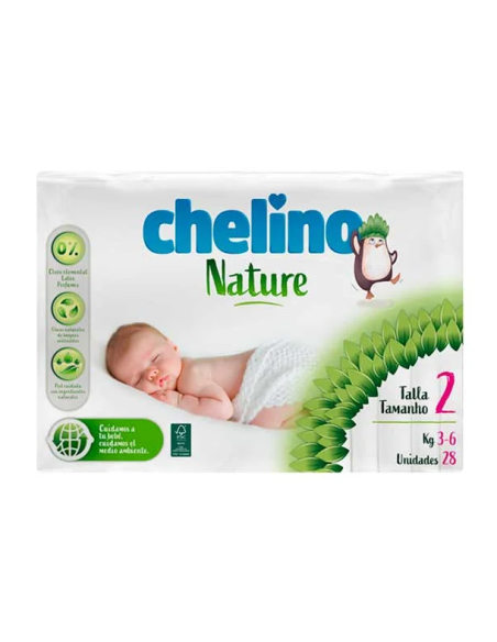 CHELINO NATURE Pañales Talla 2 de 3-6 Kg 28 unidades
