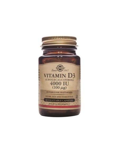 SOLGAR Vitamina D3 4000 UI (100 μg) 60 cápsulas vegetales