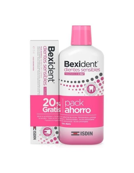 BEXIDENT DIENTES SENSIBLES Pack Colutorio 500 ml + Pasta Dentífrica 125 ml