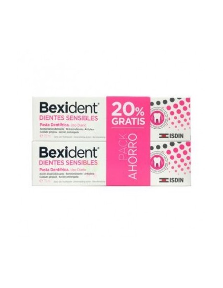 BEXIDENT DIENTES SENSIBLES Pack Pasta dentífrica 75 ml + 75ml