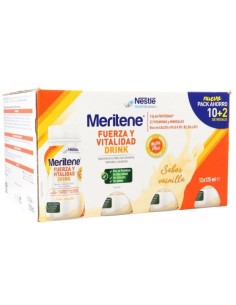 MERITENE DRINK Fuerza y Vitalidad Batido Bebible Vainilla 10 + 2 REGALO