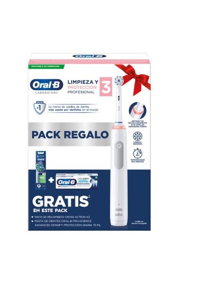 ORAL-B PACK OFERTA Cepillo Eléctrico Recargable Profesional 3 GRATIS: pasta 75 ml + recargas cross action 2 unidades