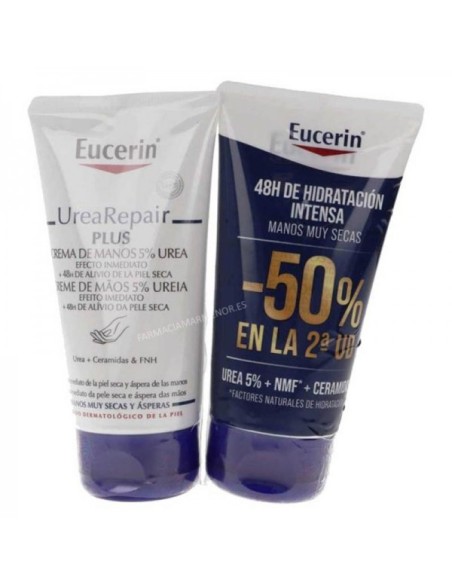 EUCERIN PH5 UreaRepair Plus Crema de Manos 5% Urea DUPLO 2 x 75 ml. 50% DESCUENTO en la 2ª unidad