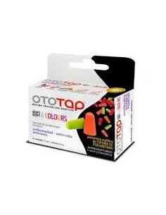 OTOTAP Tapones de Espuma de Colores para el Oído 6 unidades