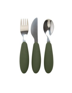 BIBS Set de 3 Cubiertos Infantiles - Hunter Green