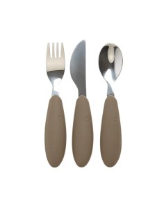 BIBS Set de 3 Cubiertos Infantiles - Dark Oak