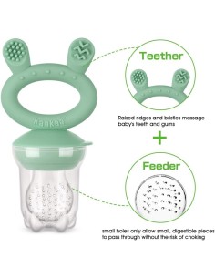 HAAKAA Alimentador y Mordedor Antiahogo - Verde Menta 2
