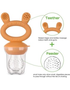 HAAKAA Alimentador y Mordedor Antiahogo - Naranja 2