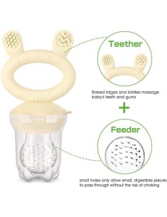 HAAKAA Alimentador y Mordedor Antiahogo - Crema 2