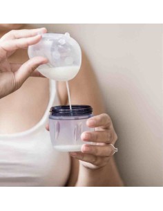 HAAKAA Recolector de Leche Ladybug 40 ml 2 unidades + Neceser azul-gris 2