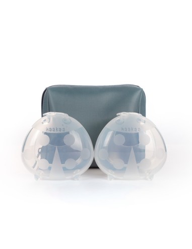 HAAKAA Recolector de Leche Ladybug 40 ml 2 unidades + Neceser azul-gris