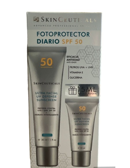 SKINCEUTICALS Pack Ultra Facial UV Defense SPF50 Crema 30 ml + 15 ml de Regalo
