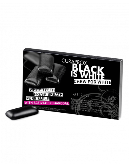 CURAPROX BLACK IS WHITE Chicle Blanqueador 12 piezas