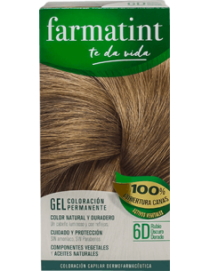 FARMATINT Gel Coloración Permanente 6D Rubio Oscuro Dorado 135 ml
