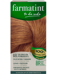 FARMATINT Gel Coloración Permanente 8R Rubio Claro Cobrizo 135 ml