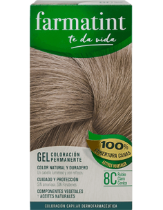 FARMATINT Gel Coloración Permanente 8C Rubio Claro Ceniza 135 ml