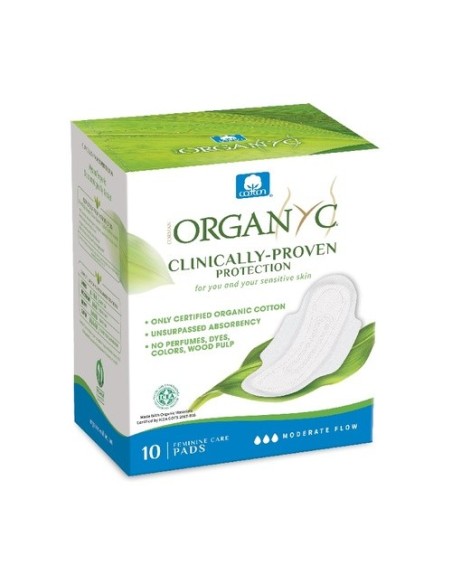 ORGANYC Compresa de Día con Alas Flujo Moderado