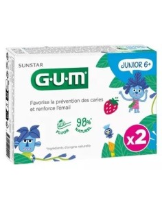 GUM JUNIOR 6+ Duplo Pasta Dentífrica Fresa 50 ml + 50 ml