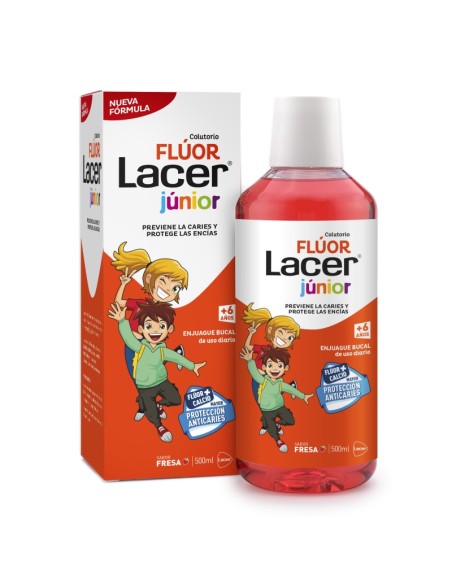 LACER JUNIOR Colutorio Diario Flúor Sabor Fresa 500 ml