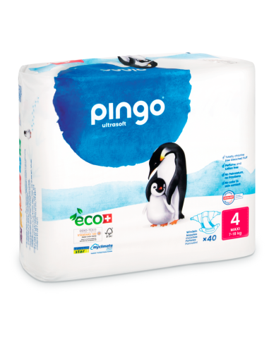 PINGO Pañales Ecológicos Talla 4 Maxi 40 unidades