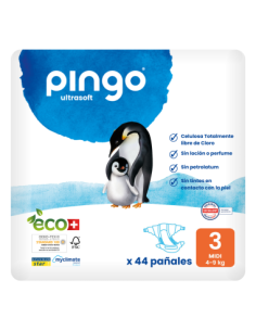 PINGO Pañales Ecológicos Talla 3 Midi 44 unidades