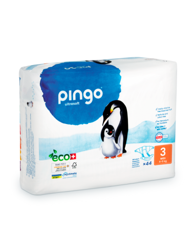 PINGO Pañales Ecológicos Talla 3 Midi 44 unidades