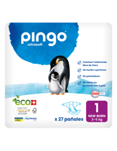 PINGO Pañales Ecológicos Talla 1 New Born 27 unidades