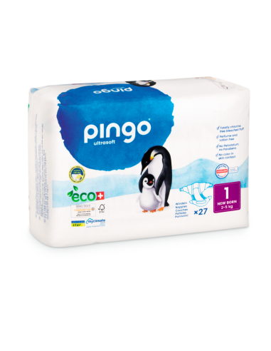 PINGO Pañales Ecológicos Talla 1 New Born 27 unidades
