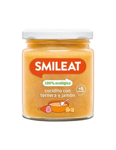 SMILEAT Tarrito de Cocidito con Ternera y Jamón 230 g ECO