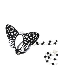 FLIPPAN LOOK Colgante - Gafas Mariposa Real Negra