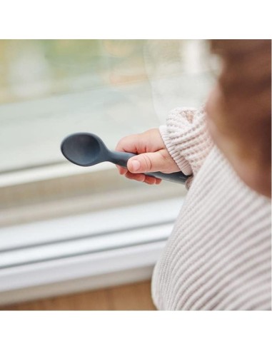 MINIKOIOI Set Cucharas Silicona - Azul / Gris