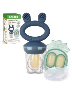 HAAKAA Alimentador y Mordedor Antiahogo + Molde Congelador - Azul