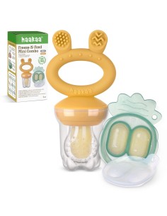 HAAKAA Alimentador y Mordedor Antiahogo + Molde Congelador - Mostaza