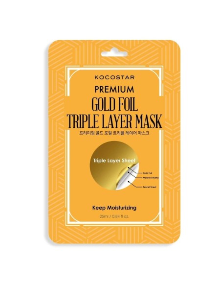 KOCOSTAR Premium Gold Foil Triple Layer Mask 1 unidad