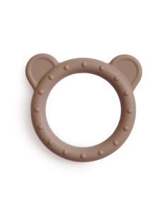 MUSHIE Mordedor de silicona oso natural