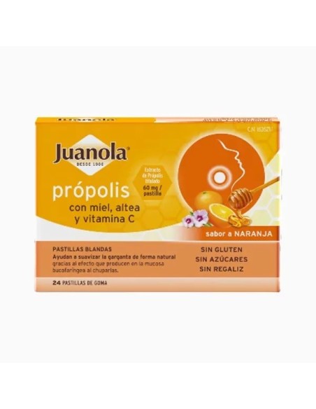 JUANOLA Própolis con Miel, Altea y Vitamina C 24 pastillas de goma