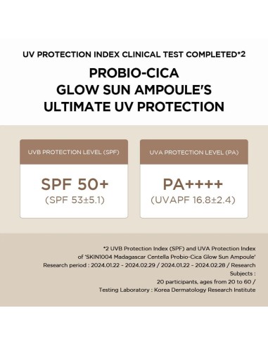 SKIN1004 Madagascar Centella Probio-Cica Glow Sun Ampoule SPF 50+ PA++++   Sérum