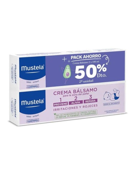 MUSTELA Pack Crema Bálsamo Pañal 100 ml + 100 ml